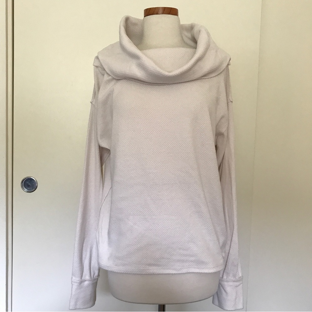 Free People We The Free Off White Cream Cowl Neck Sweater Size S